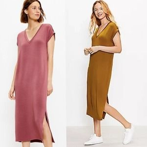 Lou & Grey Midi Dresses in Olive Green